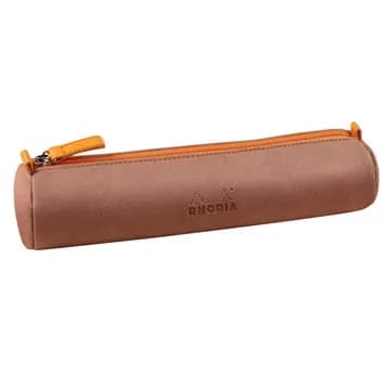 Rhodiarama round pencil case rosewood