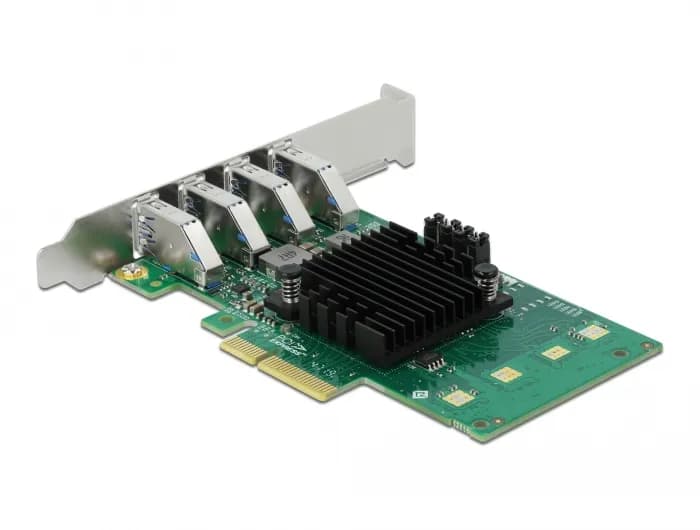 Delock PCI Express x4 Card to 4 x external USB 3.0 Quad Channel - Low