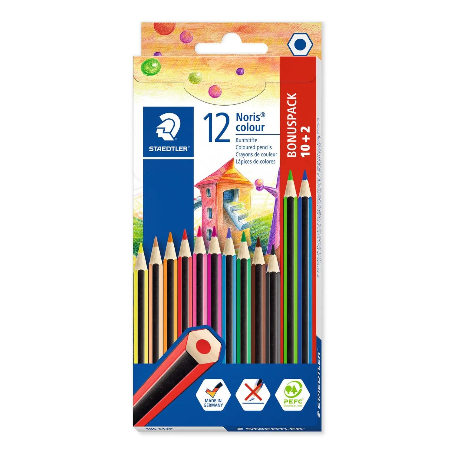 Staedtler Noris Upcycled Wood -värityskynät, 12 kpl