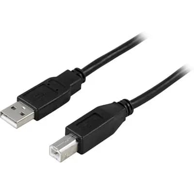 Deltaco USB-A – USB-B -kaapeli, 5 m, musta