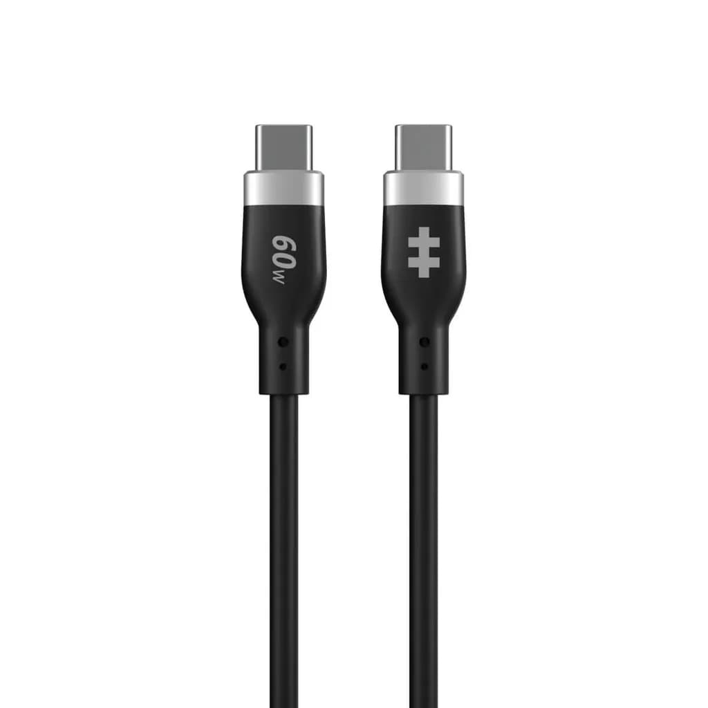 HyperJuice Silicone USB-C -kaapeli, 60 W, 1,5 m, musta
