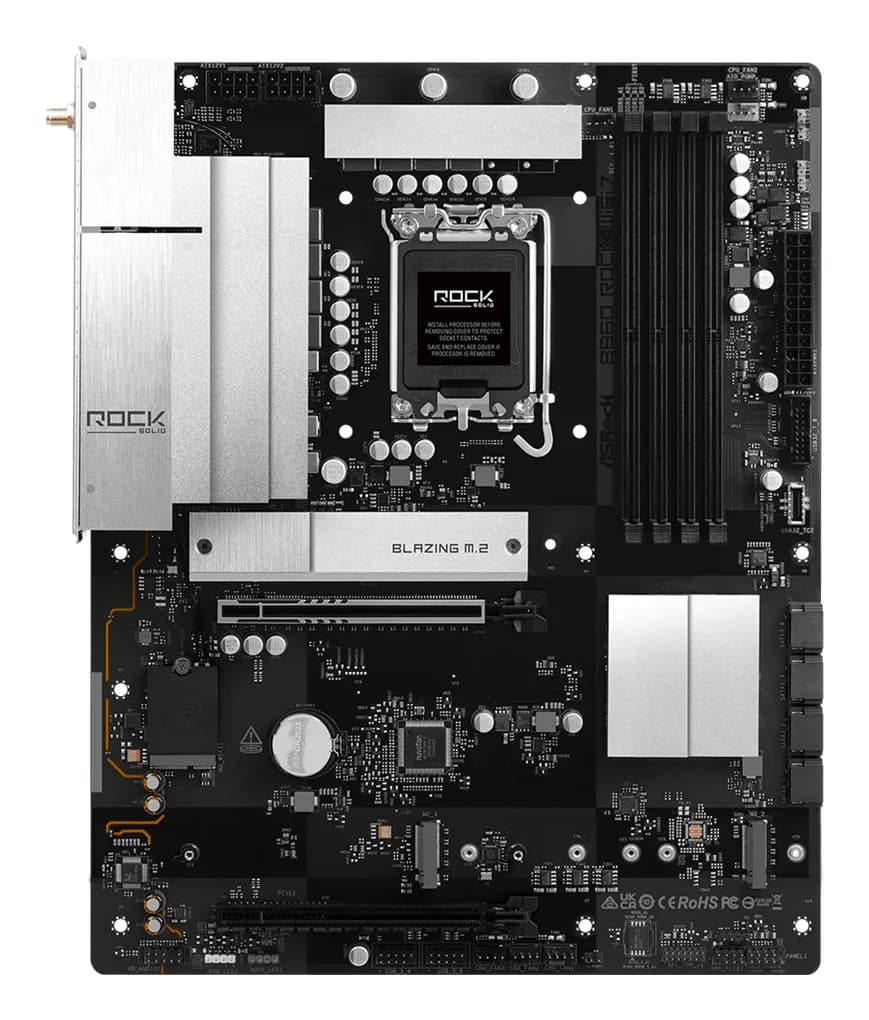 ASRock B860 Rock WiFi 7 LGA1851 ATX-emolevy