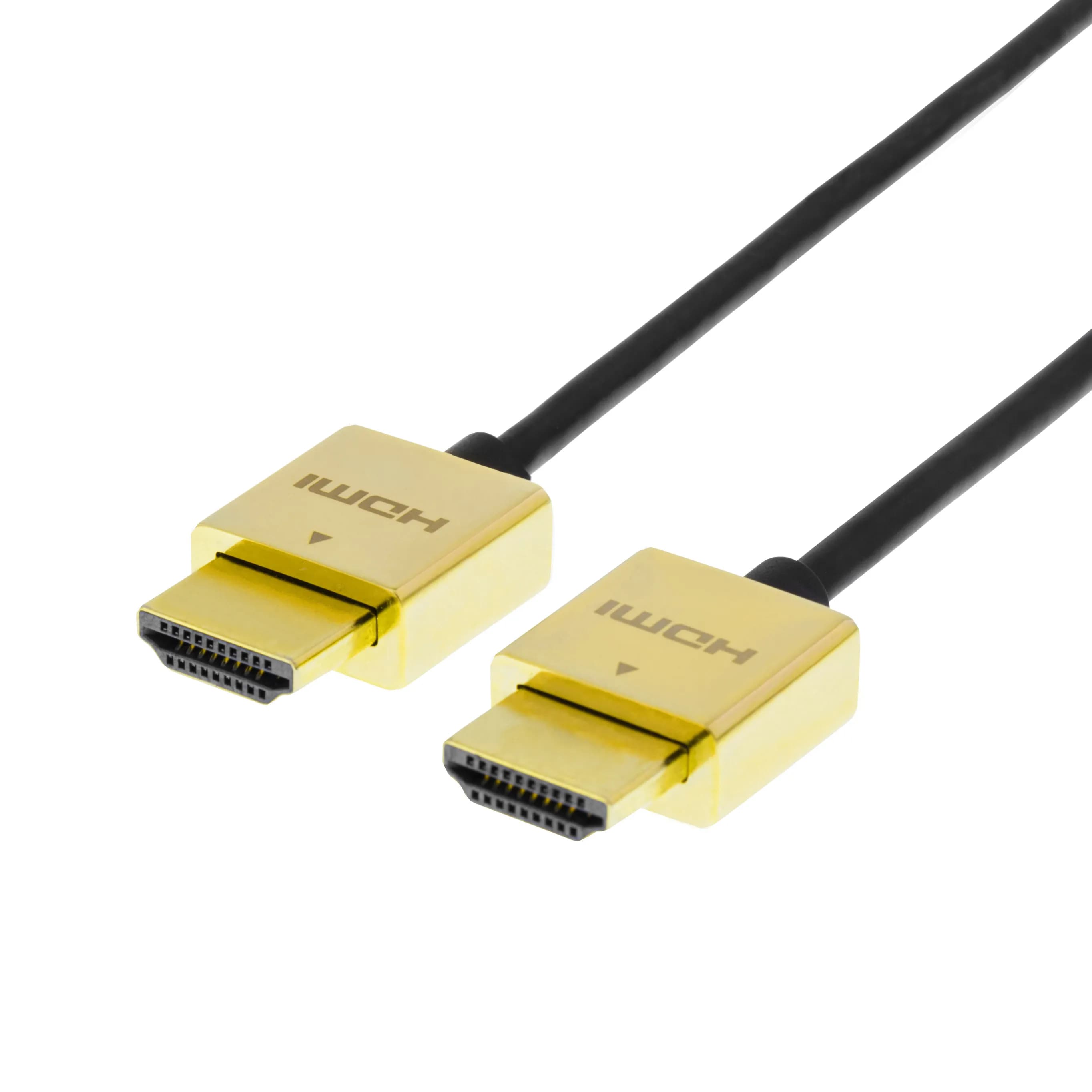 Deltaco HDMI 2.0 Flat -kaapeli jossa Ethernet, 2 m, musta/kulta