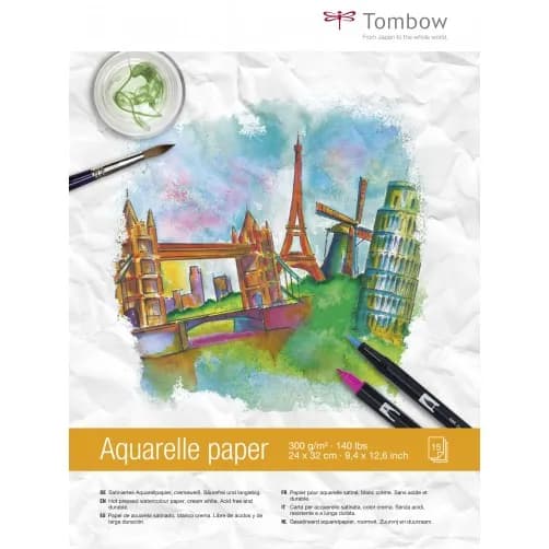 Tombow watercolour pad 24x32cm 300g 15 sheets