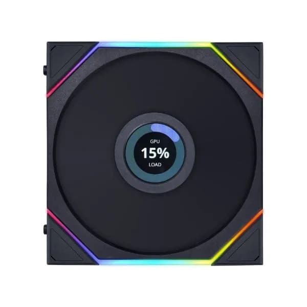 LIAN LI UNI FAN TL LCD 140 Reverse Blade PWM ARGB -tuuletin, nestelaakeri, 140 mm, musta