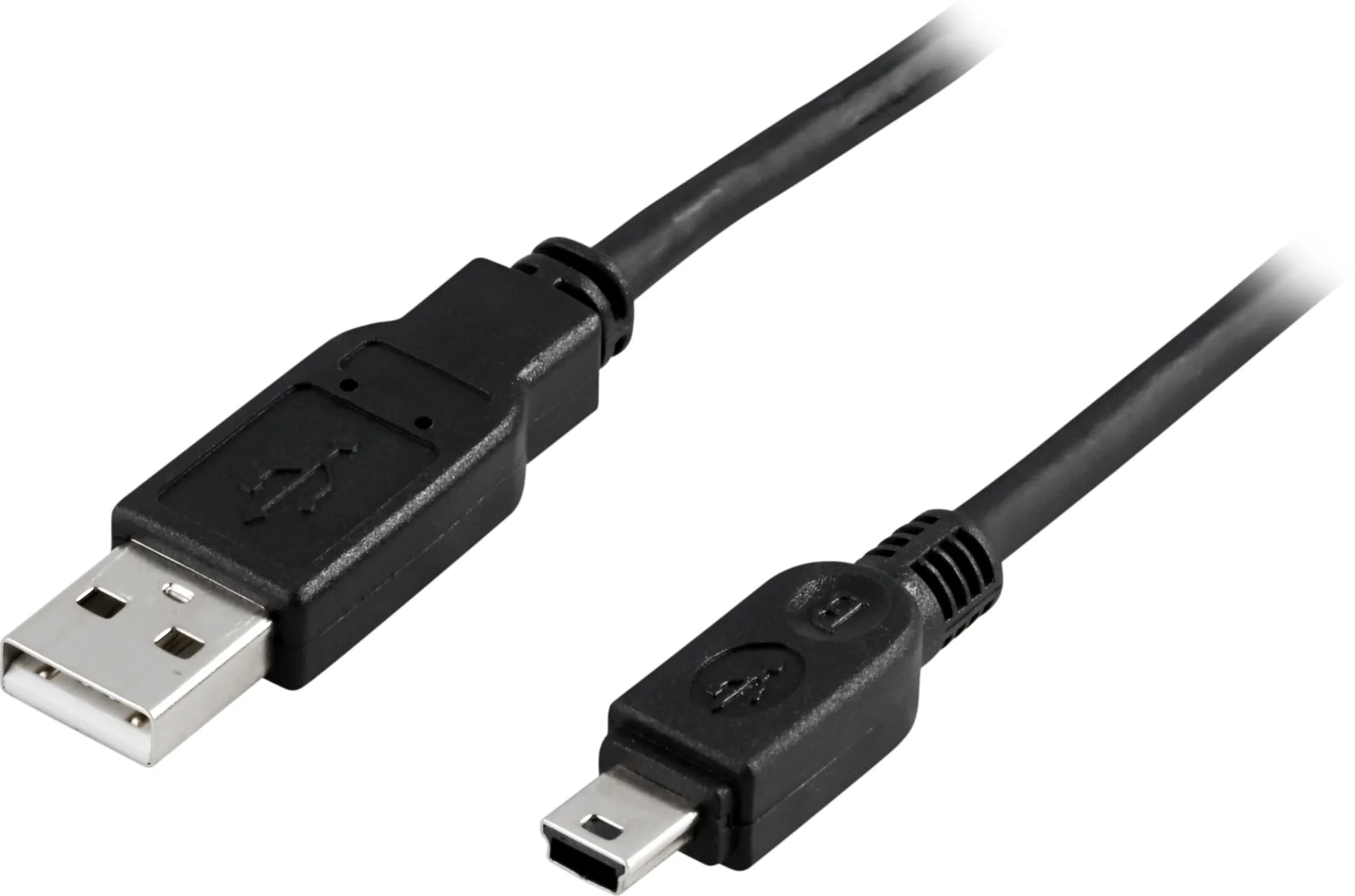 Deltaco USB-A – Mini USB -kaapeli, 0,5 m, musta