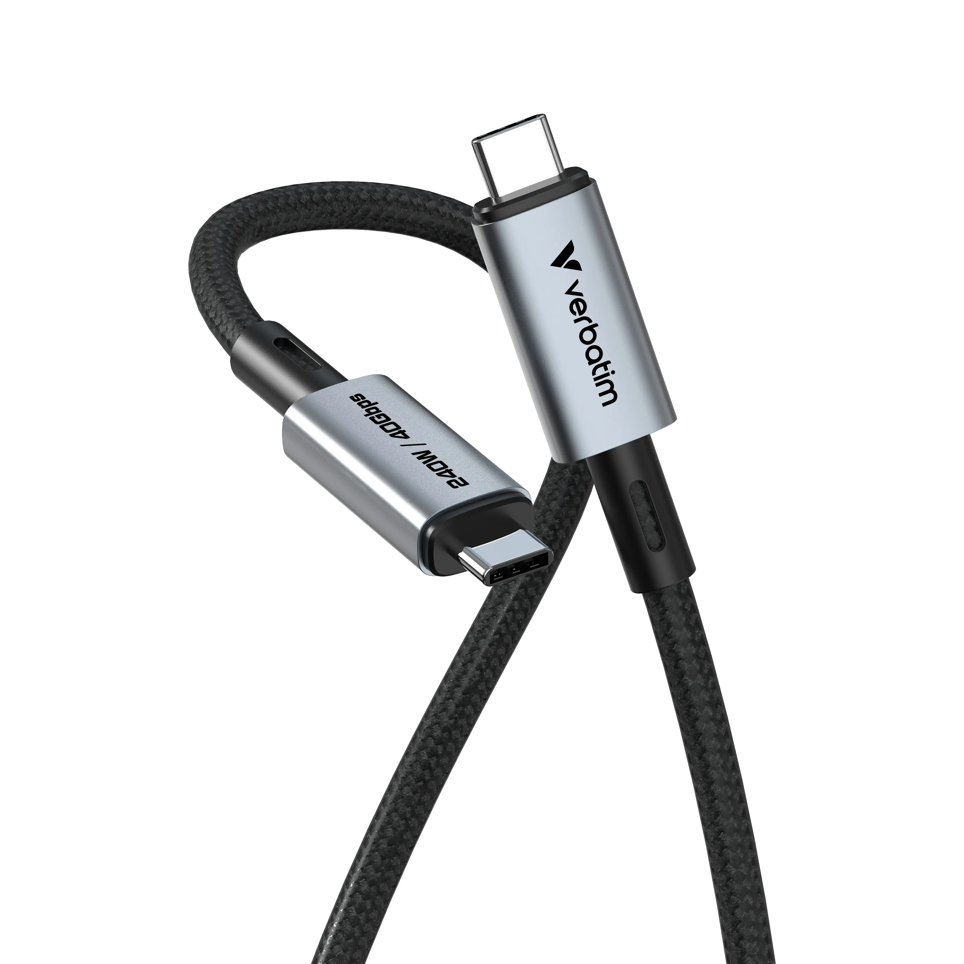 Verbatim Sync & Charge USB4 USB-C -kaapeli, 240 W, 1,2 m, musta