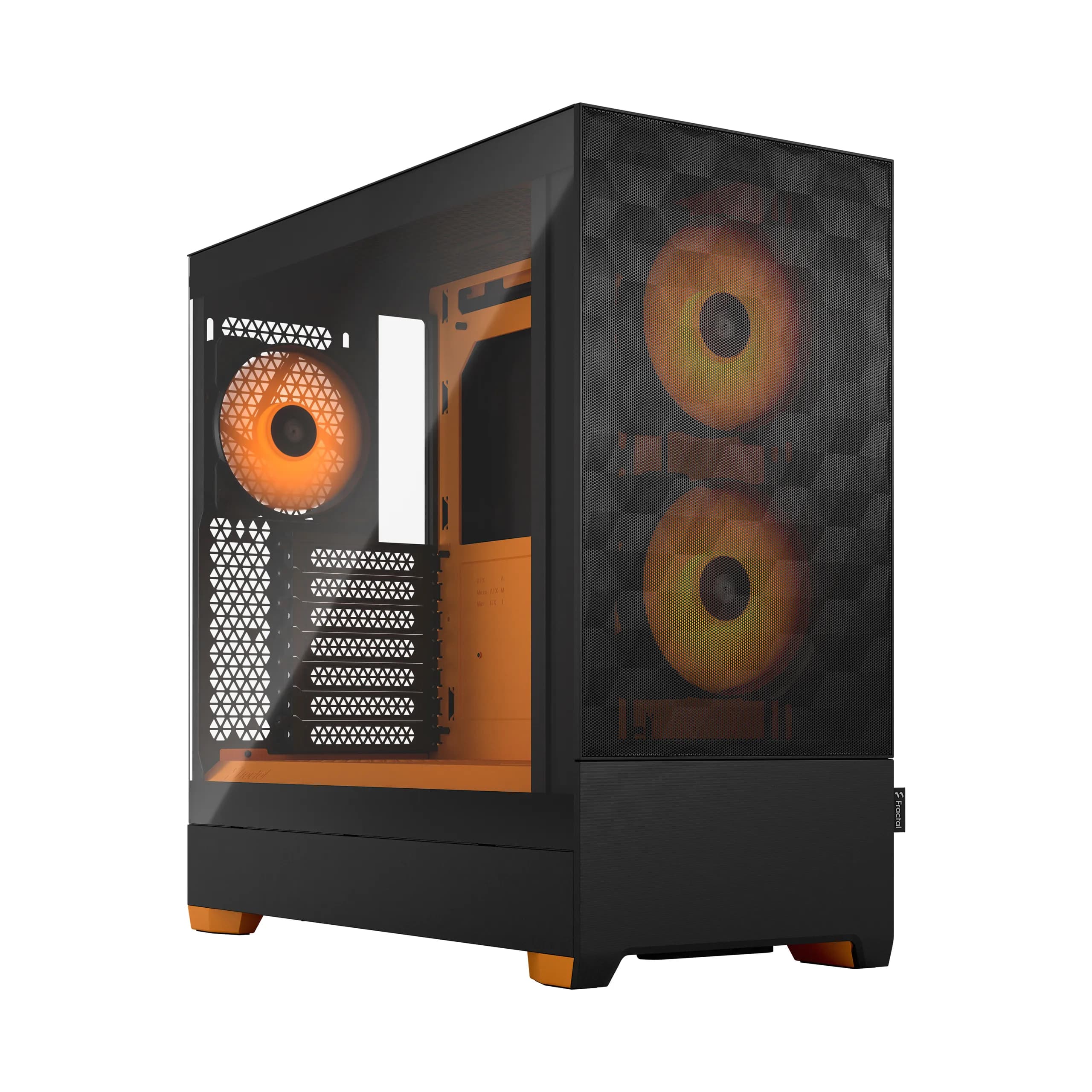 Fractal Design Pop Air RGB -miditornikotelo RGB-valaistuksella ja ikkunalla, Orange Core / Black