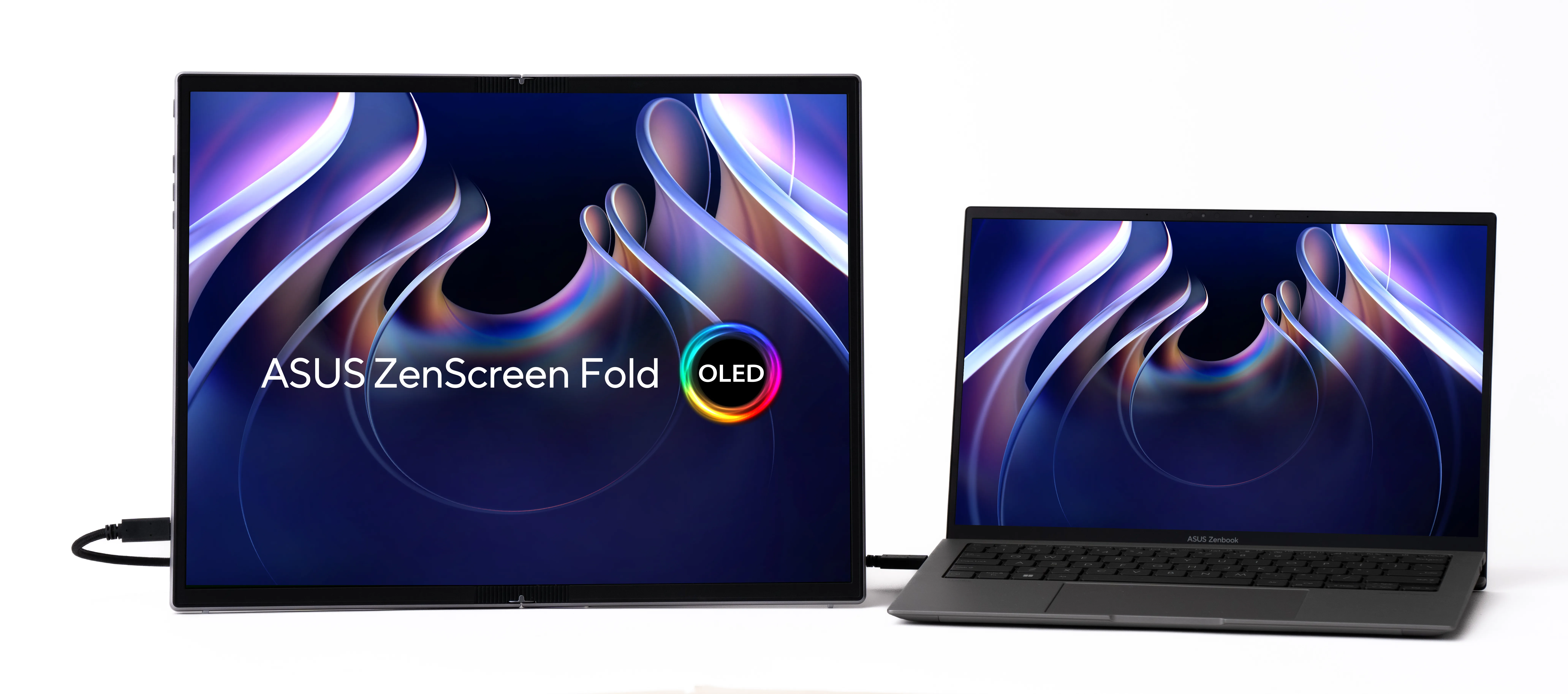 ASUS ZenScreen Fold OLED MQ17QH 17.3" Quad HD, OLED -kannettava näyttö, USB-C hub, HDR