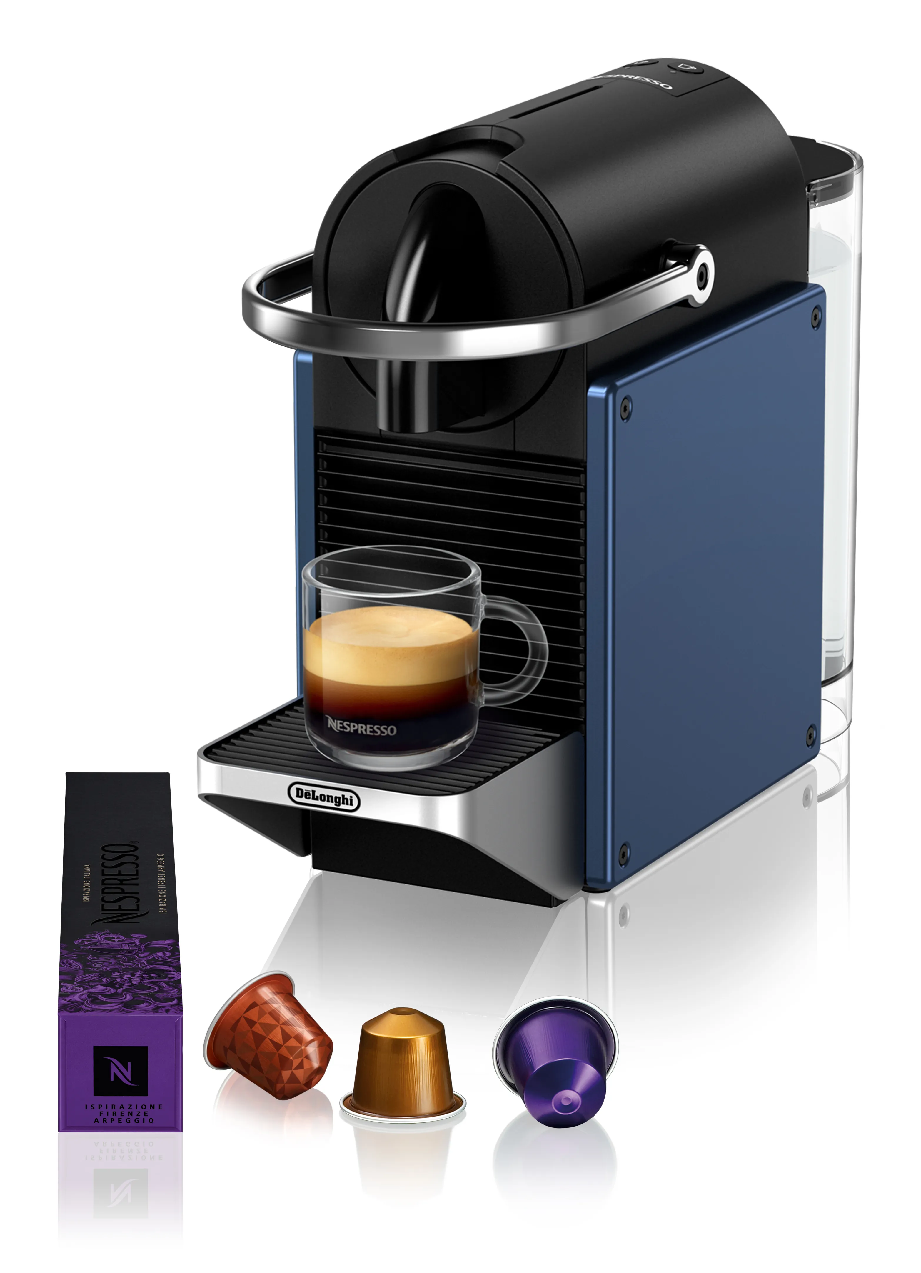 DeLonghi Kaffeemaschine Nespresso Pixie EN*schwarz/blau*