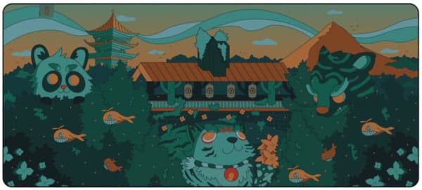 Mighty Setup Fantasy Forest Green -pelihiirimatto, 430x100 mm, vihreä