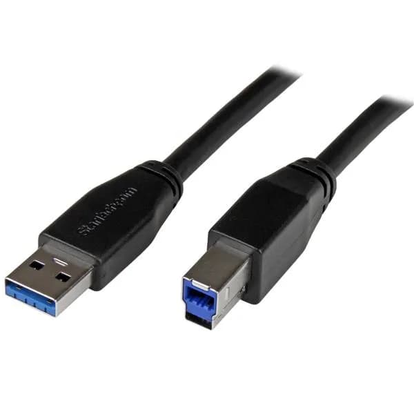 StarTech Active USB 3.2 Gen 1 USB-A – USB-B -kaapeli, 5 m, musta
