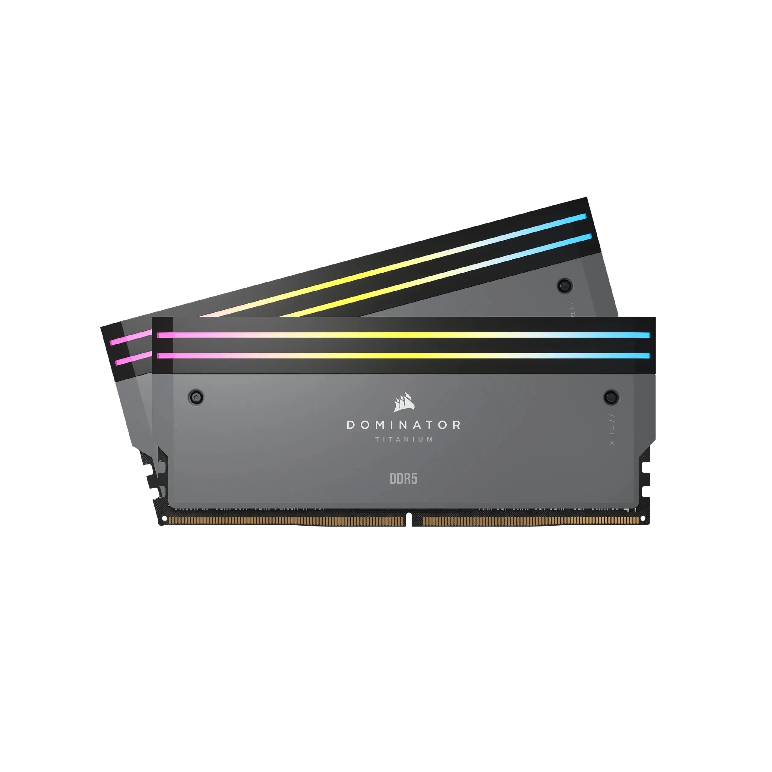 Corsair DOMINATOR TITANIUM RGB 64 Gt (2 x 32 Gt) DDR5 6000 MHz, CL30 -muisti, harmaa (EXPO)