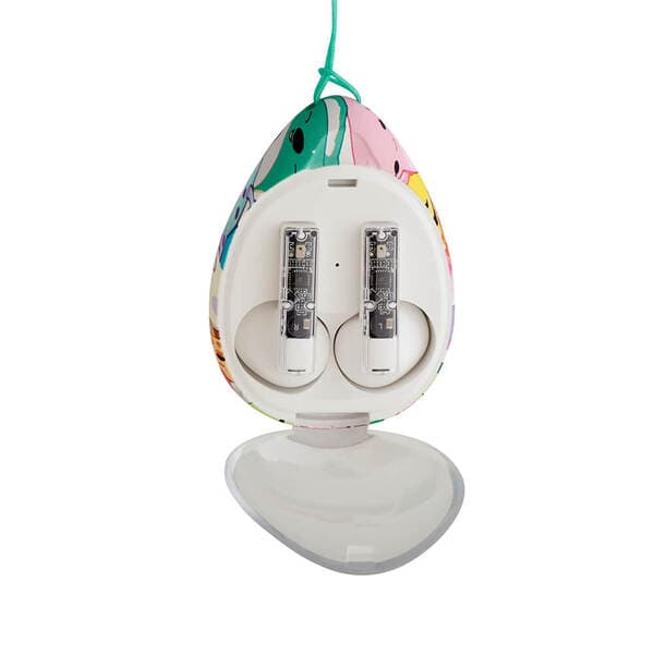 Squishmallows TWSSQM-LOCKET -langattomat nappikuulokkeet, valkoinen