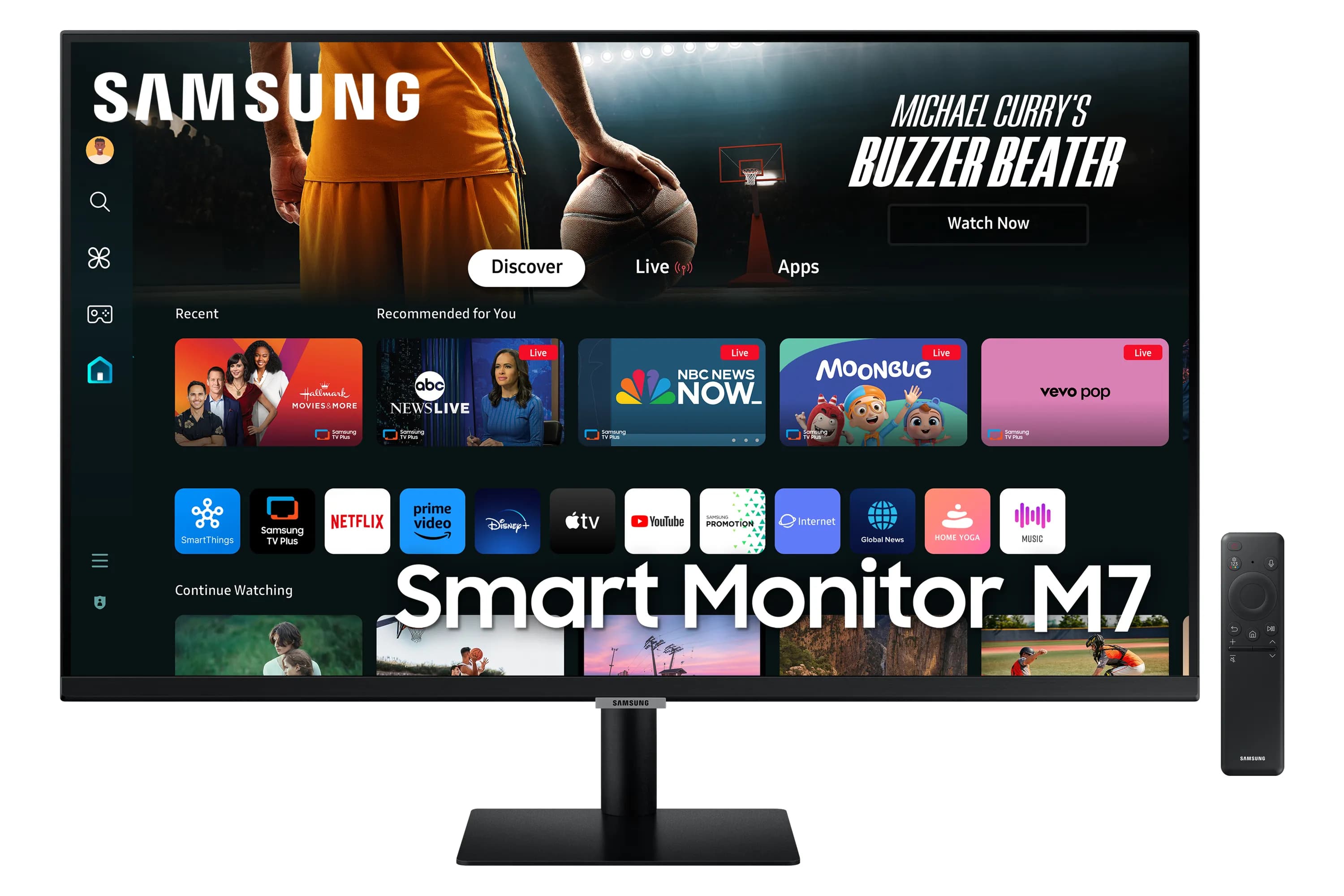 Samsung Smart Monitor M70D 32" 4K UHD, VA -näyttö, USB-C hub