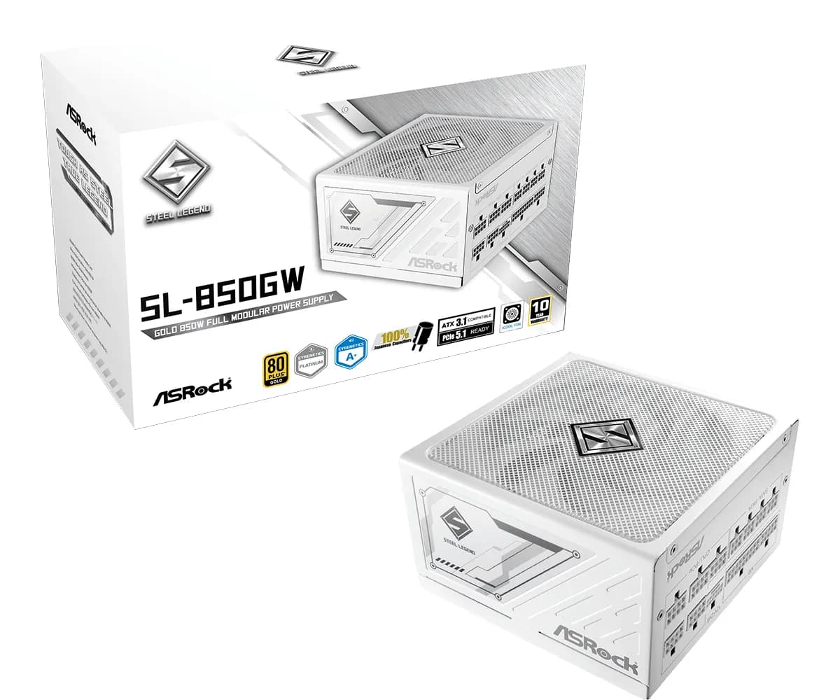 ASRock Steel Legend SL-850GW 850W -virtalähde, 80 Plus Gold