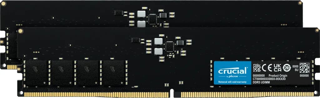 Crucial 128 Gt (2 x 64 Gt) DDR5 5600 MHz, CL46 -muisti (XMP/EXPO)