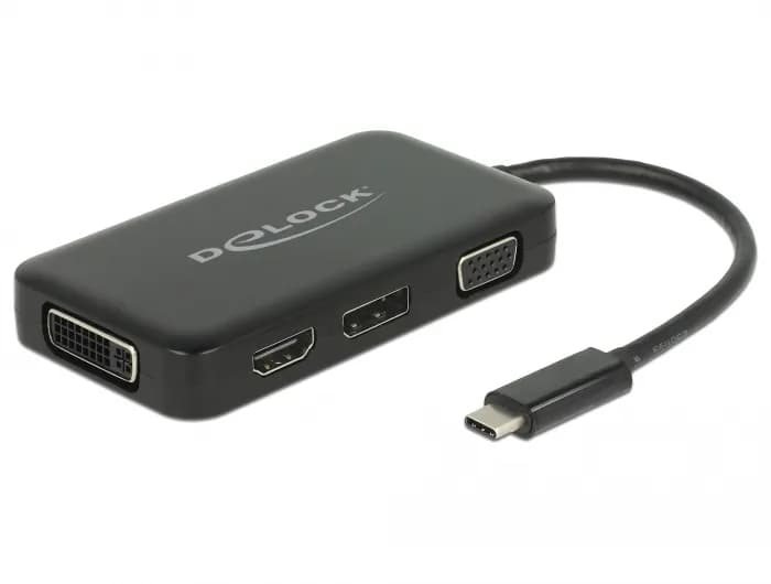 Delock Adapter USB Type-C Stecker > VGA / HDMI / DVI / DisplayPort Bu