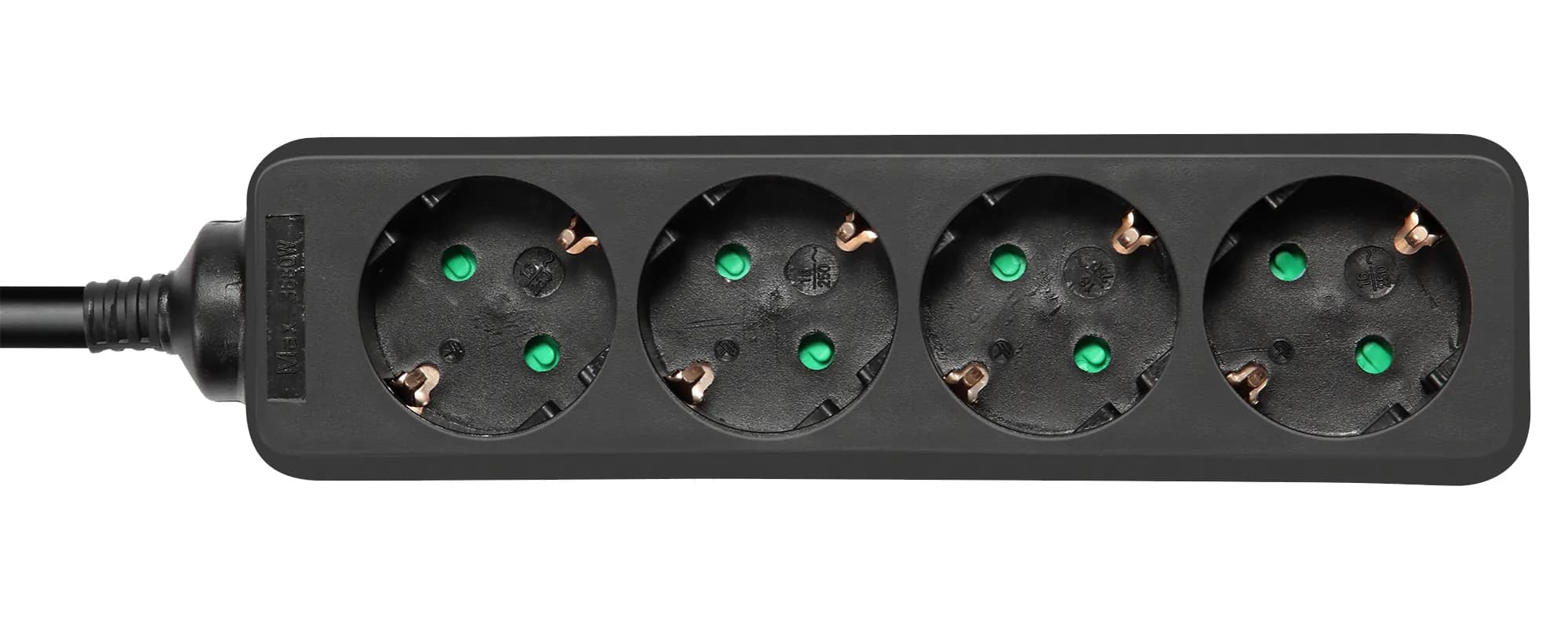 Deltaco pistorasia 4xCEE 7/3 1xCEE 7/7, jatkojohto 3m, musta