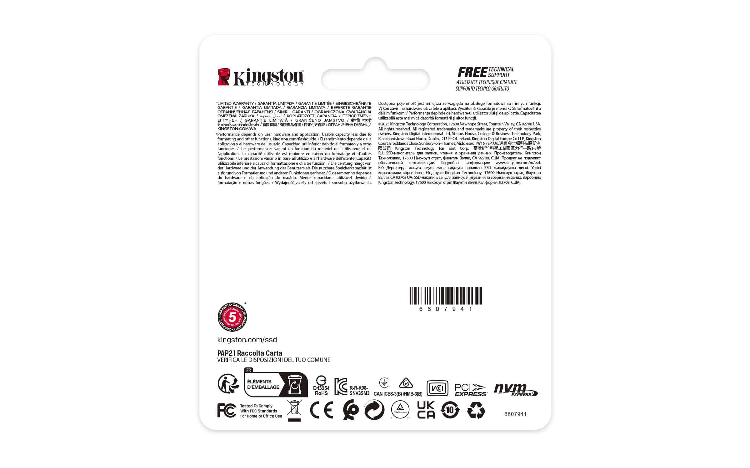 Kingston NV3 2 Tt M.2 PCIe 4.0 NVMe -SSD-levy