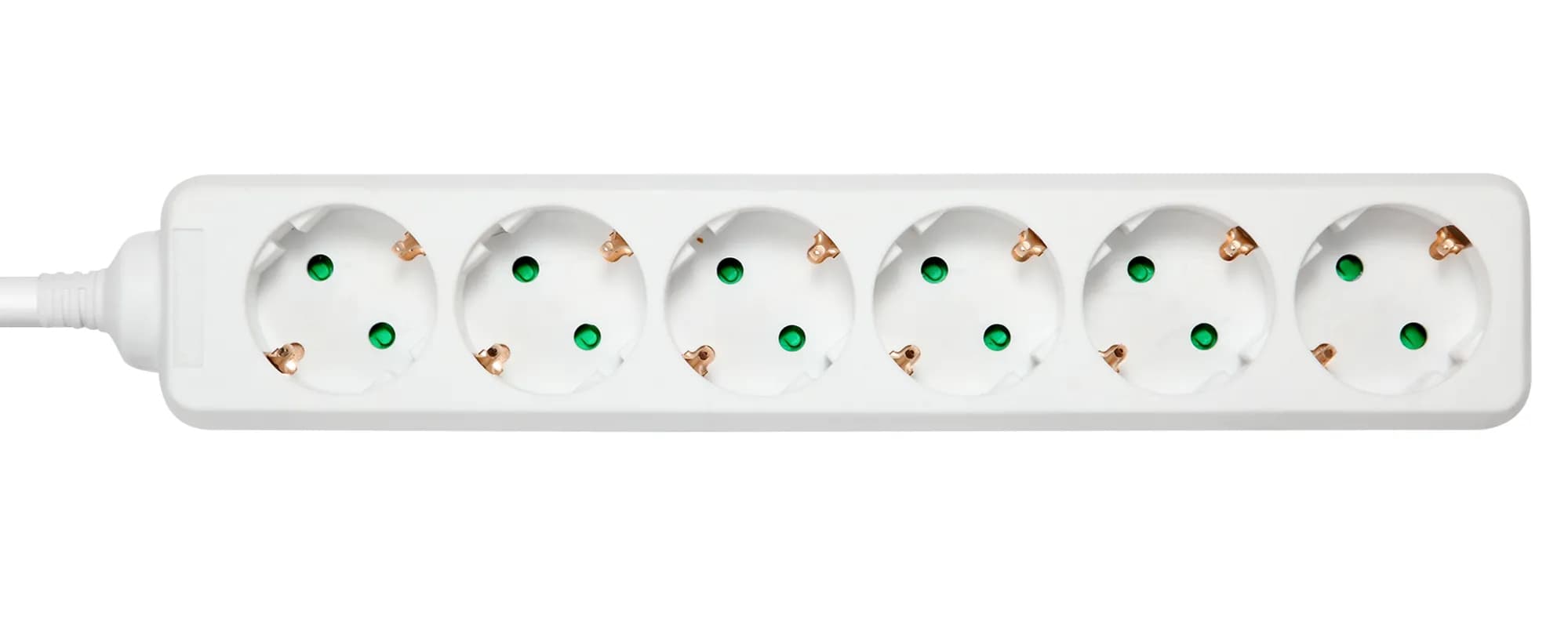 Deltaco pistorasia 6xCEE 7/3 1xCEE 7/7 jatkojohto 1,5m, valkoinen