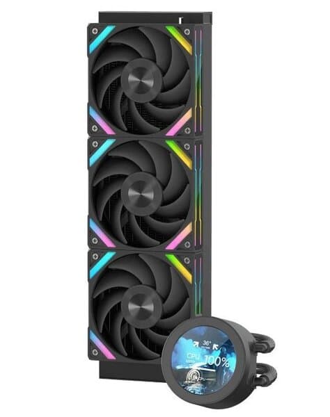 SAMA Q70 360 mm prosessorin nestejäähdytin LCD-näytöllä, musta