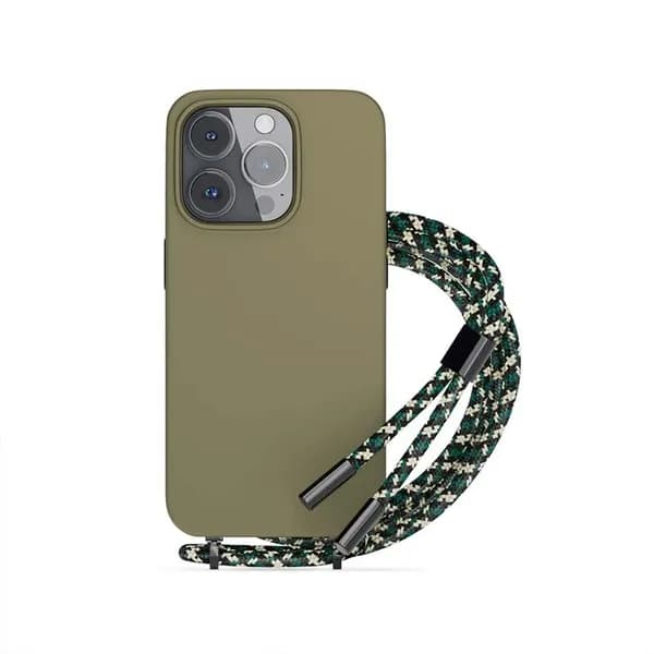 Epico Silicone Necklace, iPhone 14 Plus -suojakuori, Vihreä