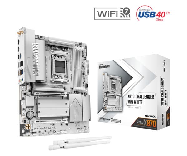 ASRock X870 Challenger WiFi White AM5 ATX  HDMI/USB-C
