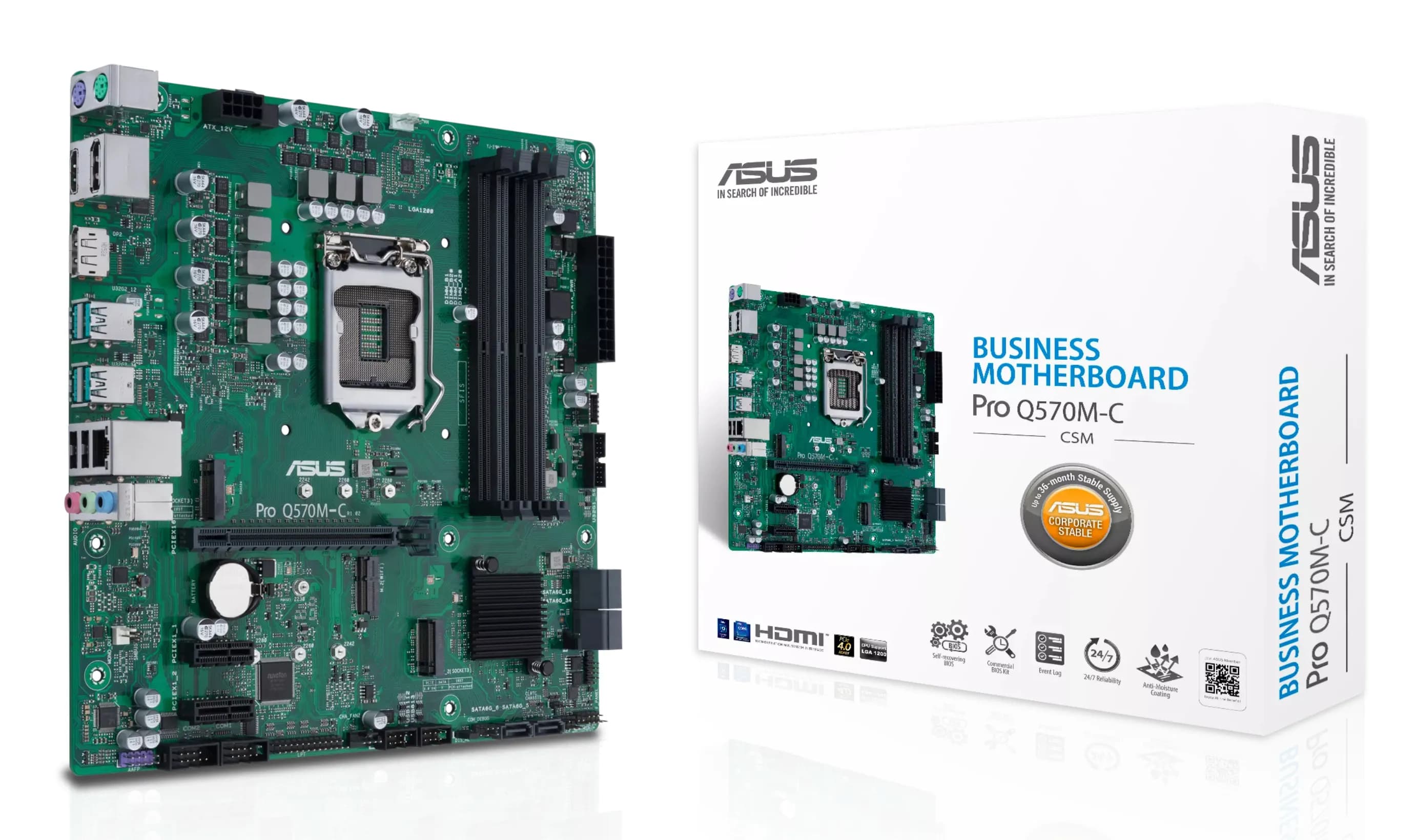 Asus PRO Q570M-C/CSM LGA 1200 mATX -emolevy