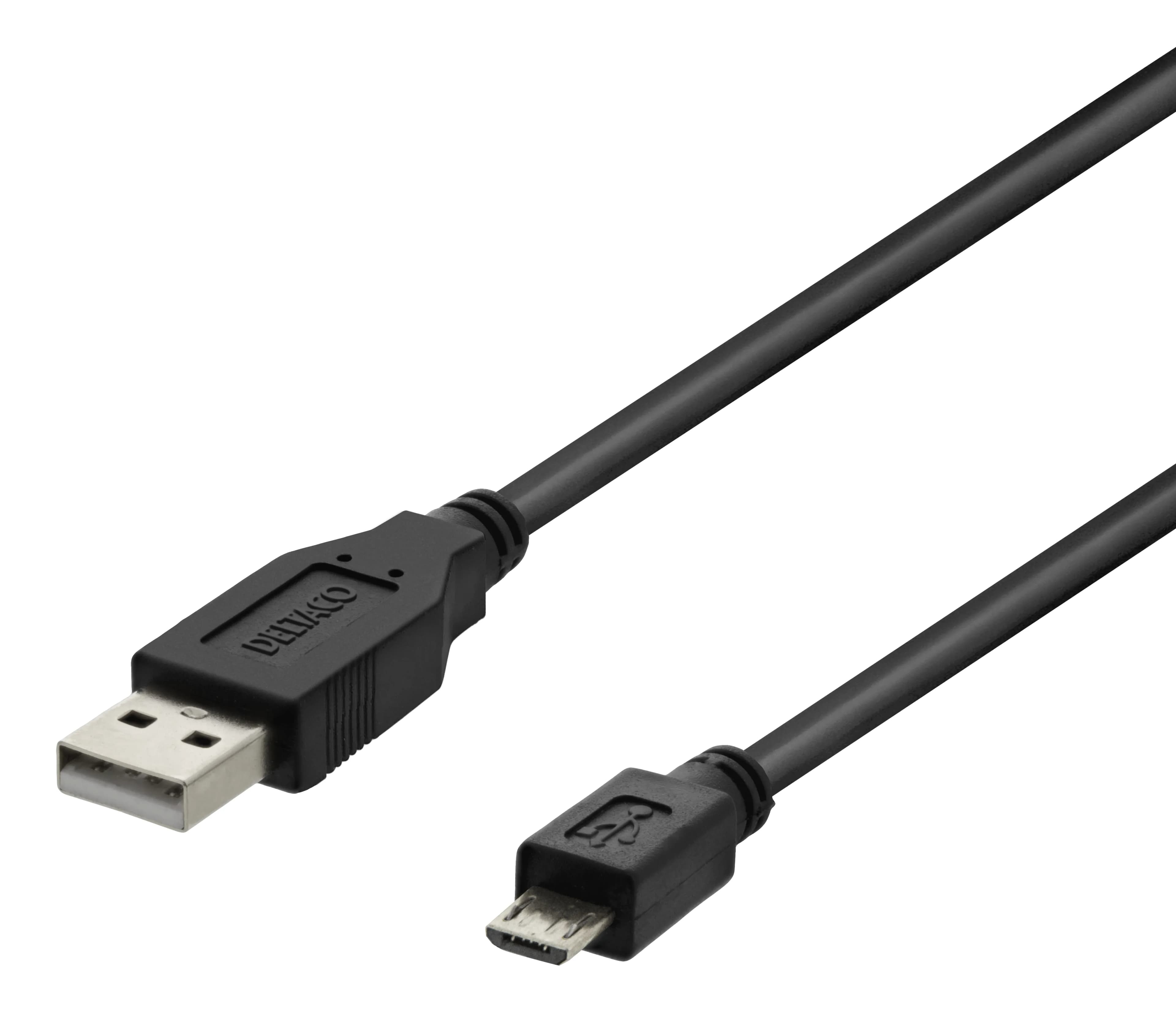 Deltaco Micro USB -kaapeli, 1 m, musta