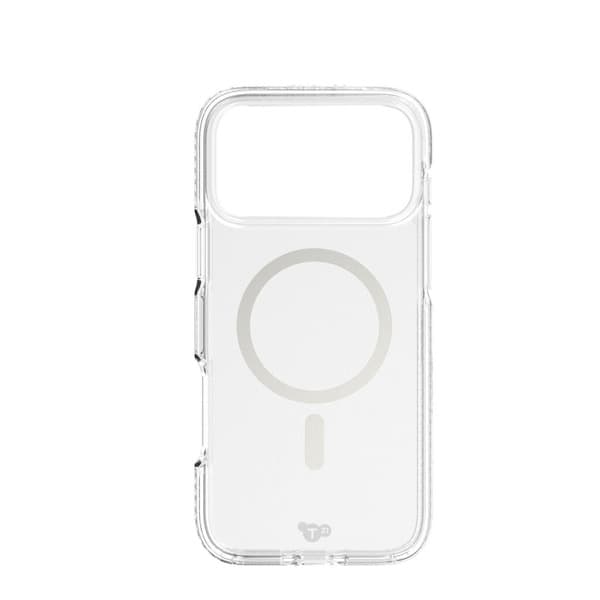 Tech21 Evo Crystal MagSafe, iPhone 17 Pro Max -suojakuori, läpinäkyvä/hopea