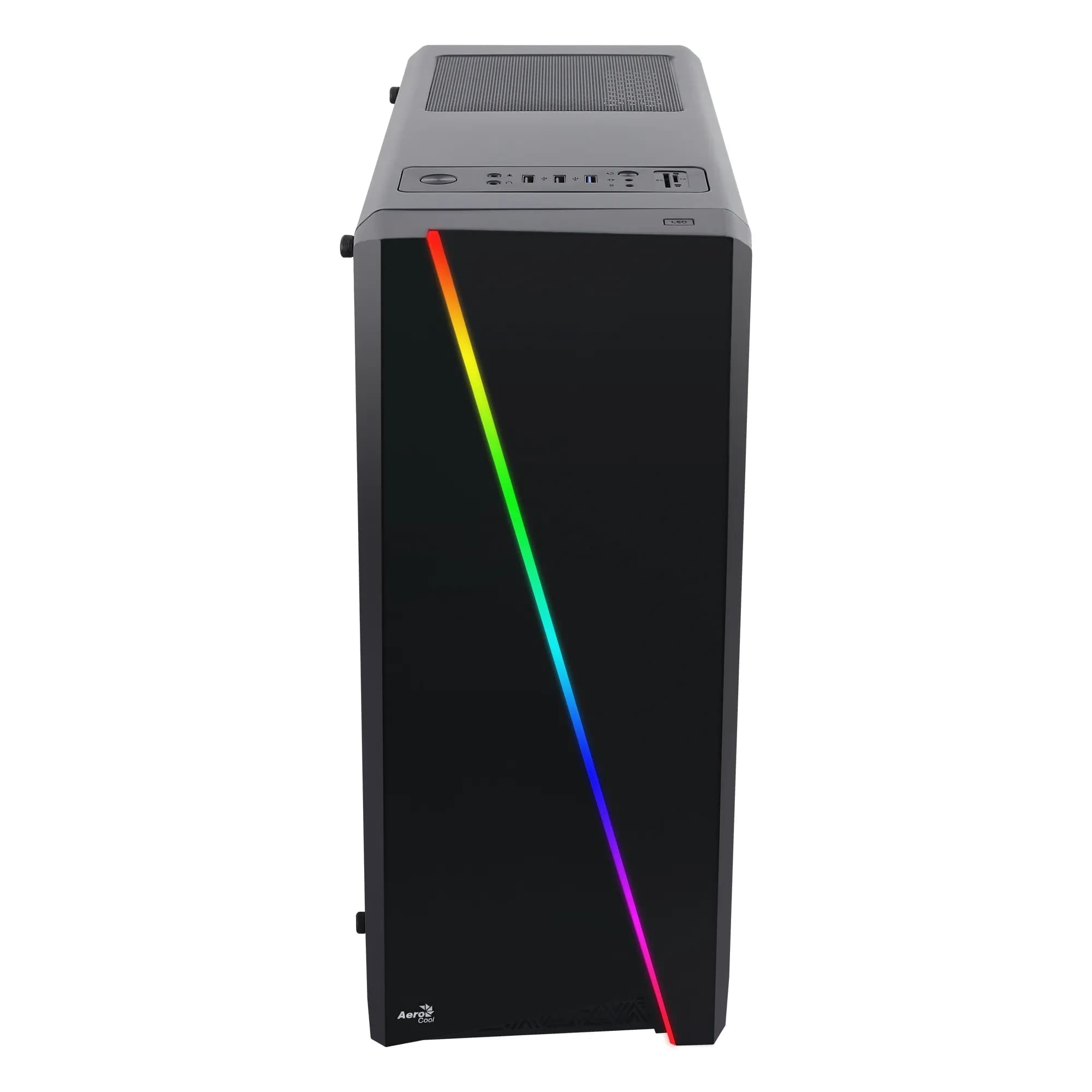 AeroCool Cylon -miditornikotelo ikkunalla, RGB-valaistuksella, musta