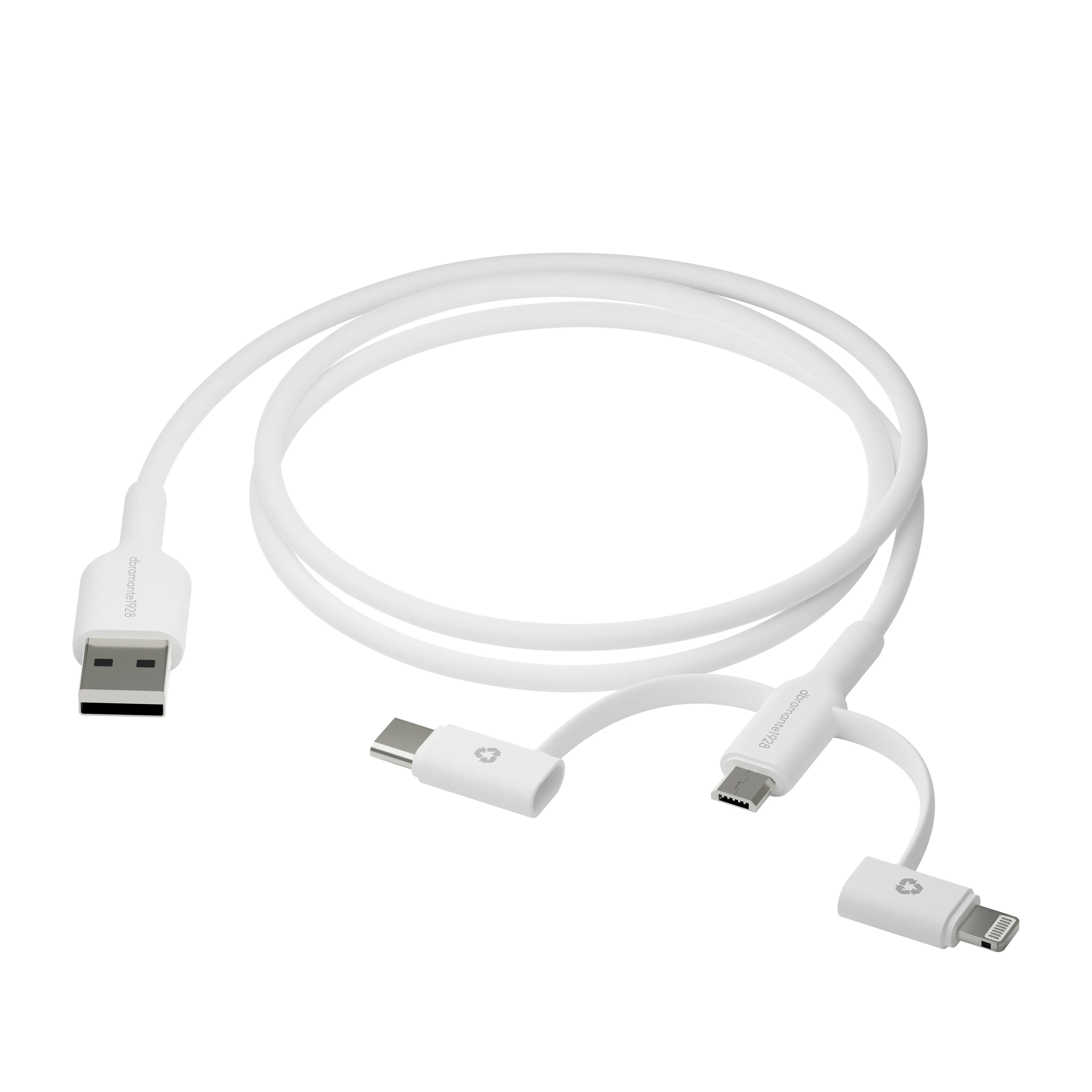 dbramante1928 Re-charge 3-in-1 USB -kaapeli, 1 m, valkoinen