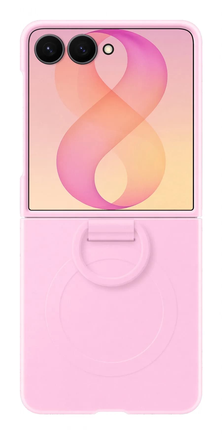 Samsung Galaxy Z Flip6 Silicone Ring Magnet -silikonikuori, Vaaleanpunainen