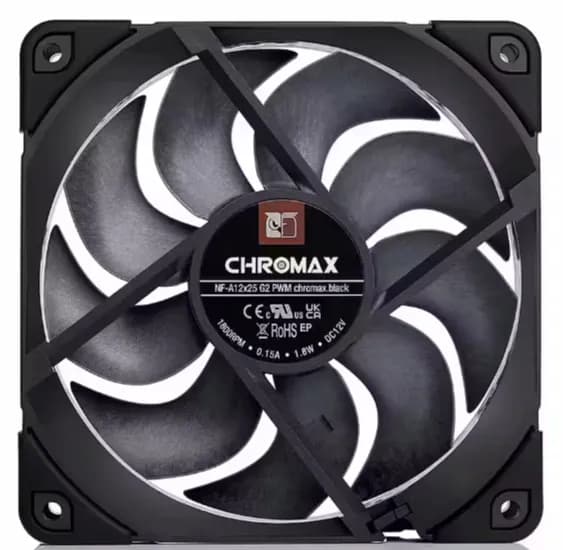 Noctua NF-A12x25 G2 PWM chromax.black -tuuletin, SSO2-laakeri, 120 mm, musta