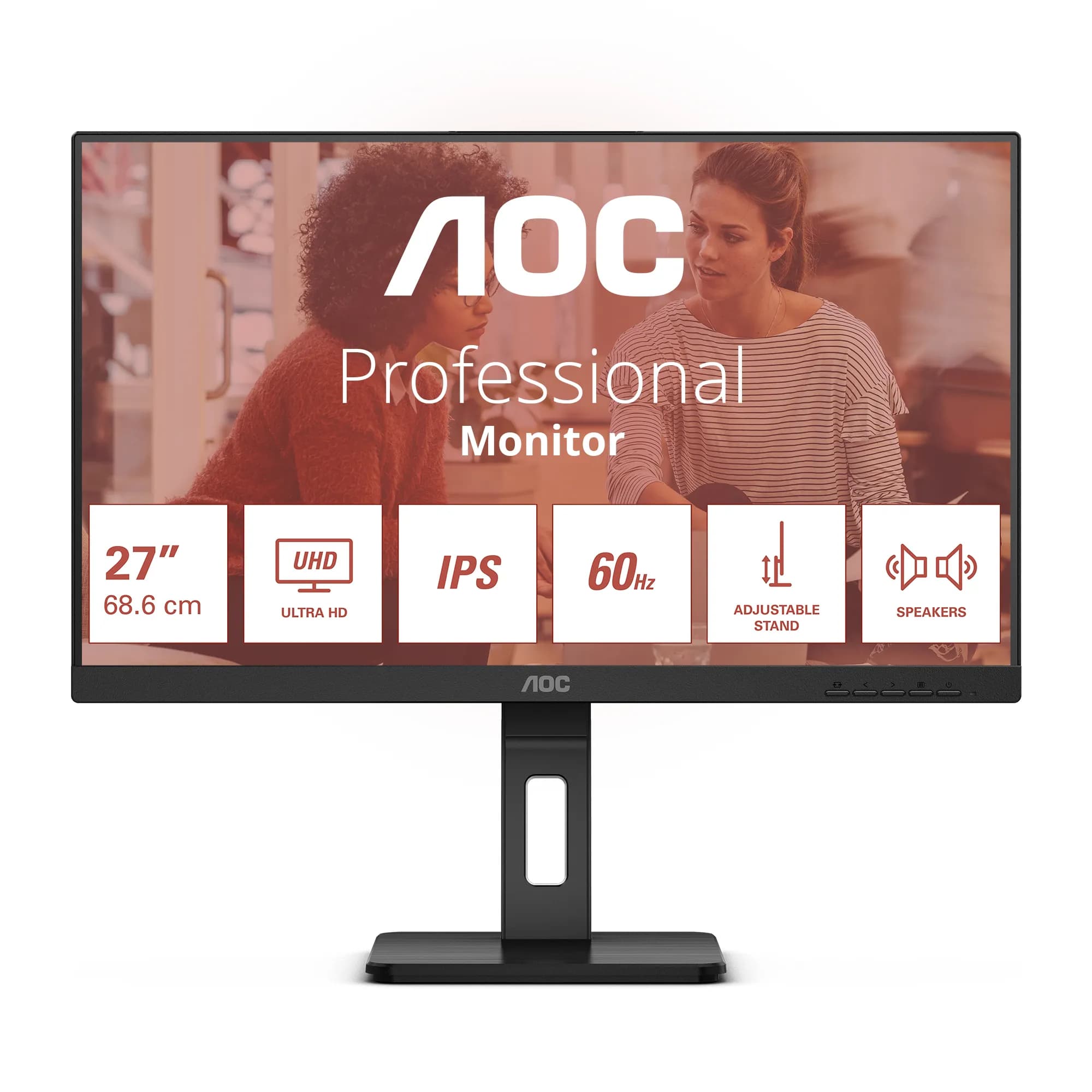AOC U27E3UF 27" 4K UHD, IPS -näyttö, USB hub