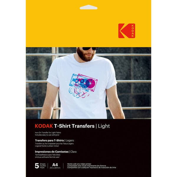 Kodak T-Shirt Transfers Light Textile A4 x5pcs