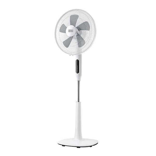 Black+Decker Pedestal Fan LED 5 Blades -pöytätuuletin, valkoinen