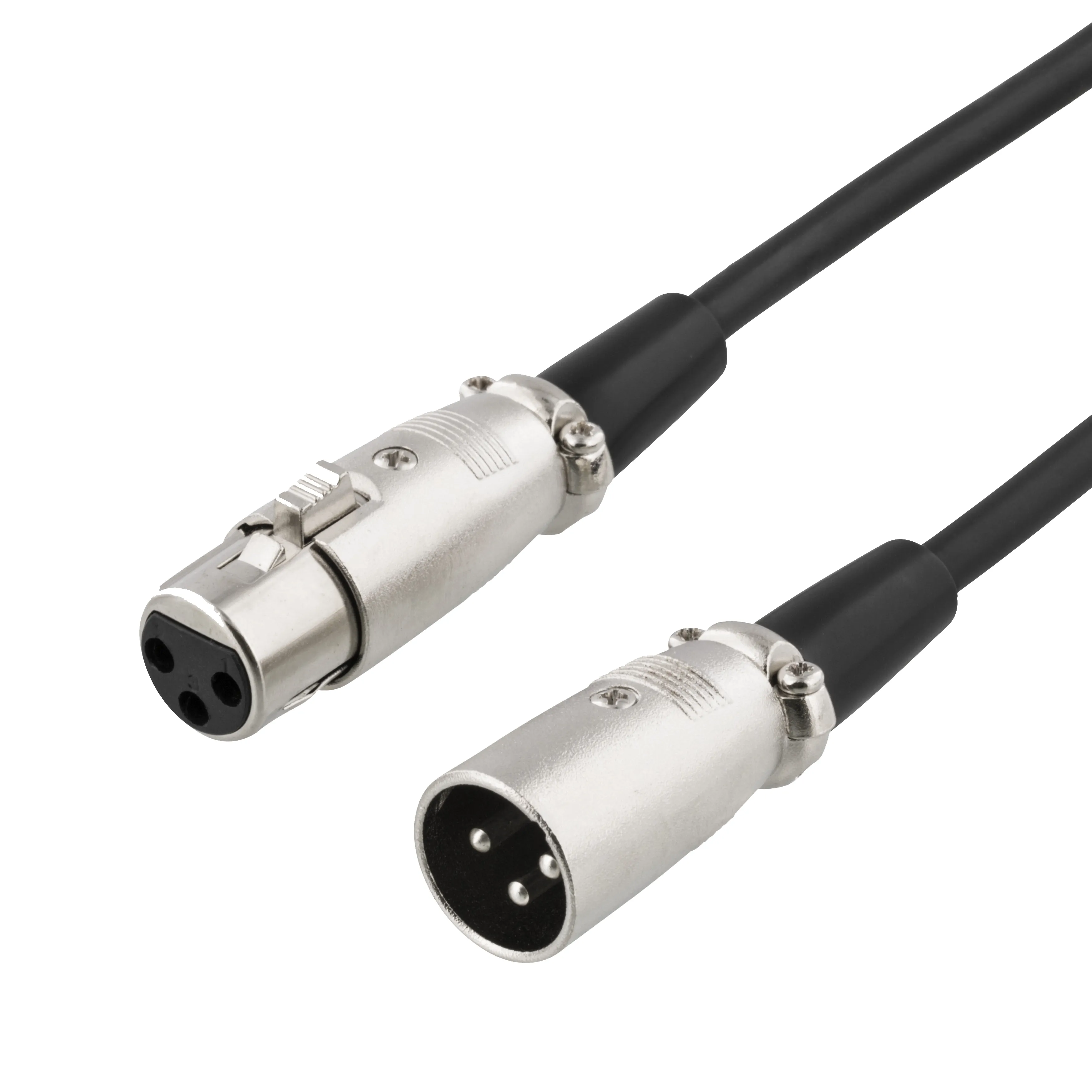 Deltaco XLR 3-napainen 26 AWG -audiokaapeli, 2 m, musta