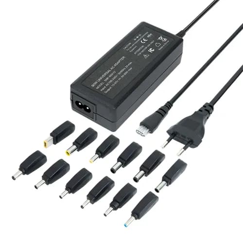 DELTACO notebook charger, 15-20 V, 6 A, 90 W, 12 tips, black