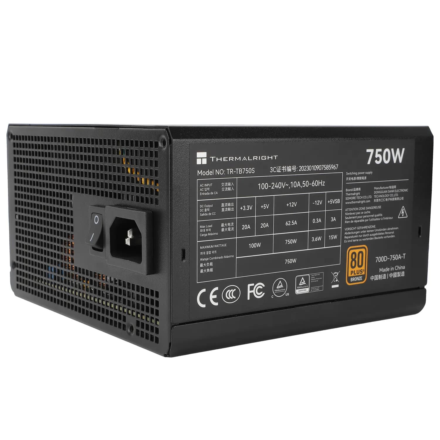 Thermalright TR-TB750S 750W -virtalähde, 80 Plus Bronze
