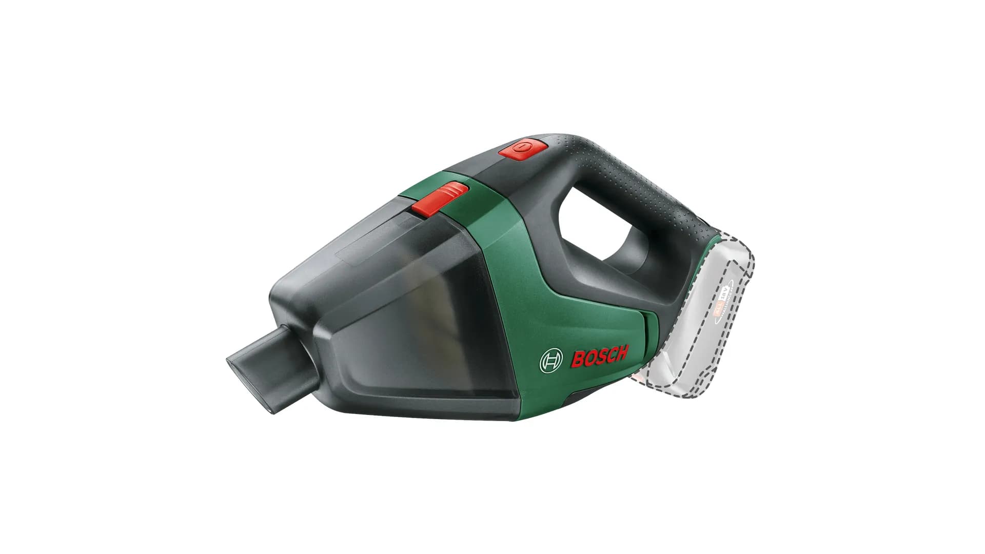 Bosch UniversalVac 18 18V 2.5 Ah 0.5 L -käsikäyttöinen imuri, musta, vihreä