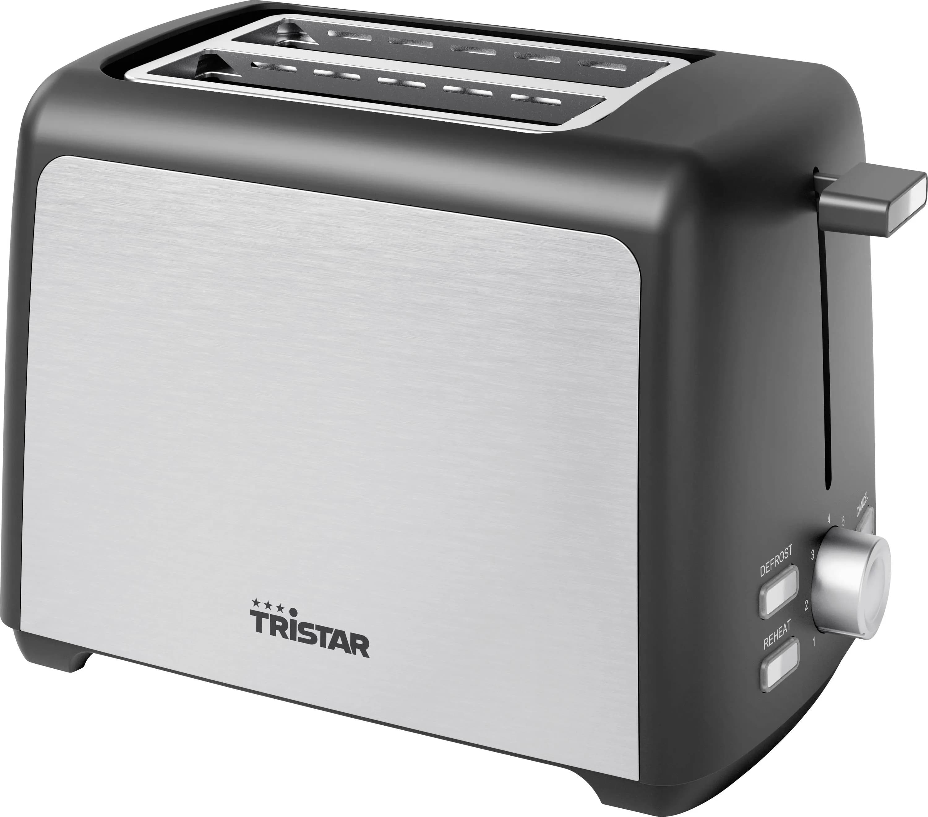 Tristar BR-1058 -leivänpaahdin, 2 viipaleita, musta/ruostumaton teräs