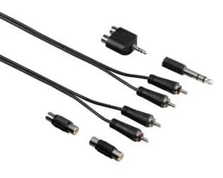 Hama RCA Connection Kit 2x RCA suojattu -audiokaapeli, 2,5 m, musta, 5 kpl