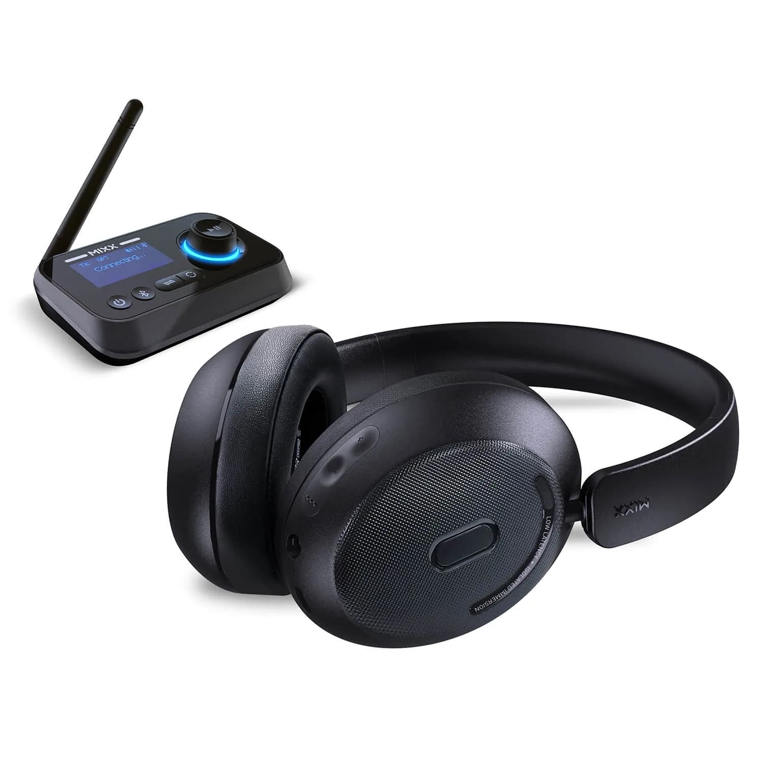 MIXX StreamQ -langattomat kuulokkeet + StreamPort-lähetin, musta