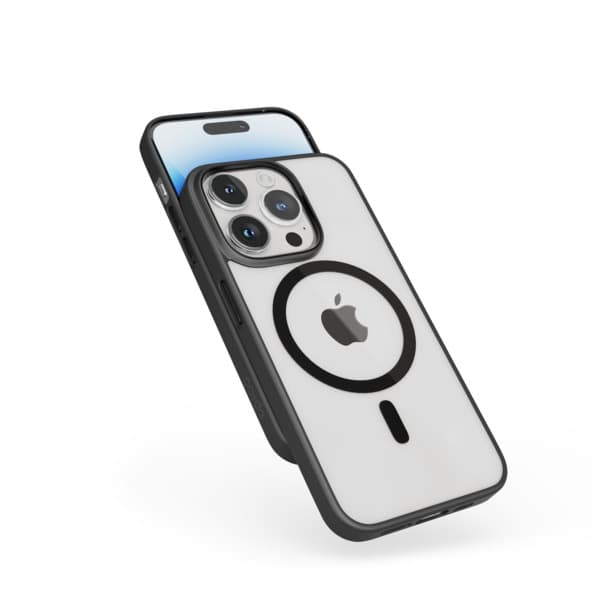 Epico Mag+ Hero, iPhone 15 -suojakuori, Läpinäkyvä/Musta