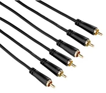 Hama 3x RCA kullattu -audiokaapeli, 3 m, musta