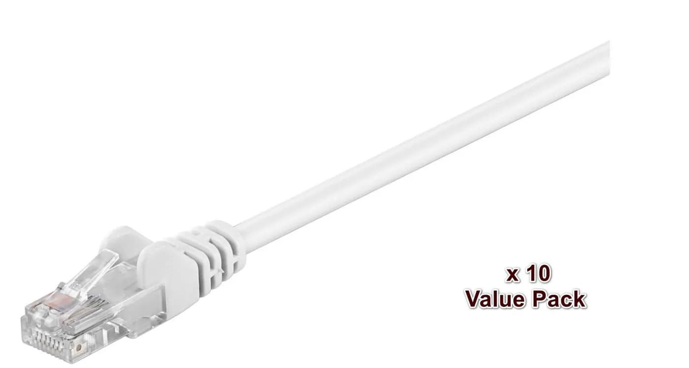 MicroConnect Cat5e UTP RJ45 5m -verkkokaapeli, valkoinen