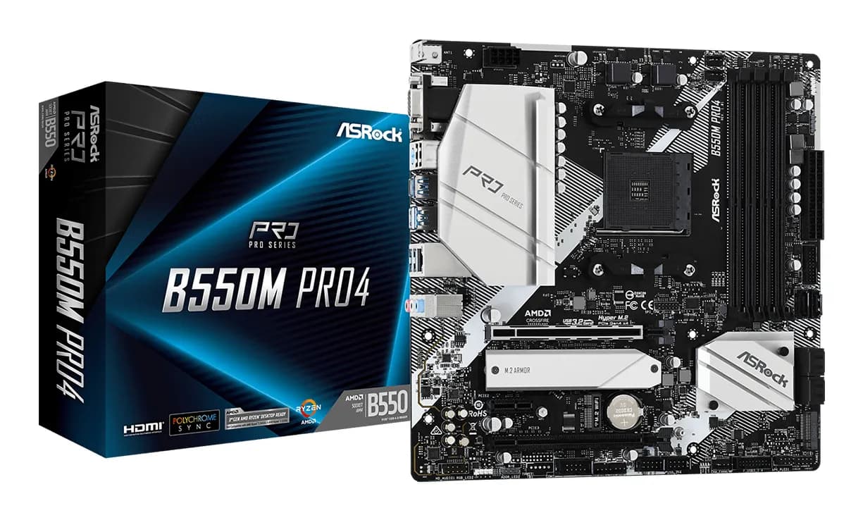 ASRock B550M Pro4 AM4 mATX -emolevy