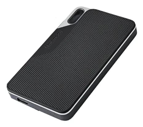 Intenso TX100 500 Gt USB 3.2 Gen 1 (USB-C) -ulkoinen SSD, kannettava, iskunkestävä, musta